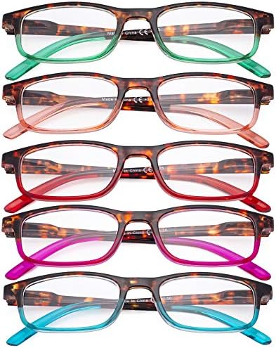 CESSBLU dame stilski naočale za čitanje 5 paketa modnih čitalaca za žene čitanje