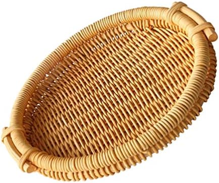 Cabilock tkani basketi ovalna košarica okrugla rattan korpa za voćne tkane pletene kruh košara hrane za užinu povrća posluživanje korpe za plesni pladanj za jelo o rublici