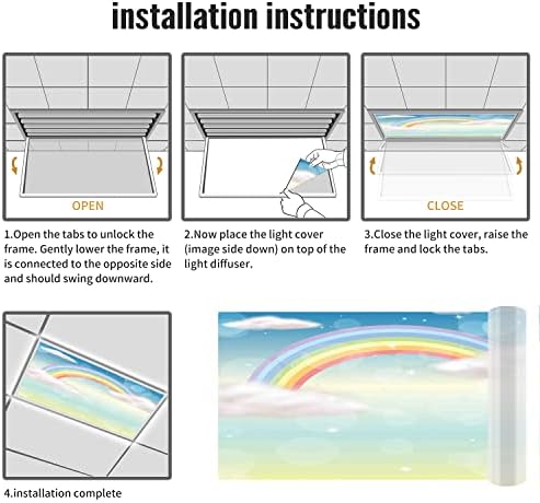 Prekrivači za fluorescentno svjetlo za kancelariju u učionici-uzorak oblaka-poklopci za fluorescentno svjetlo za kancelariju u učionici-2ft x 4ft pad plafona fluorescentno dekorativno, višebojno