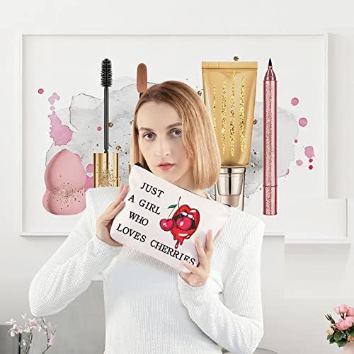Levlo smiješna cherry kozmetička torba za voće ljubavnika Poklon samo djevojku koja voli trešnje šminke sa šminkama patipper torbica višnja ljubitelj poklon