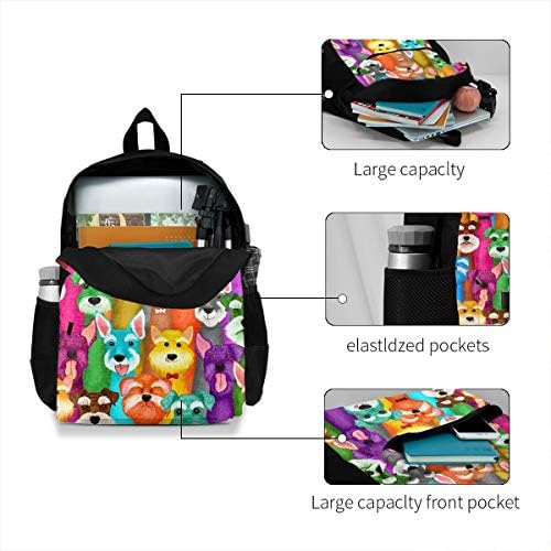 Šarene slatke pse ruksak za laptop izdržljive lagane školske knjige Casual Daypack Travel Hiking Camping College