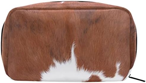 ZOEO Makeup torbica telad Cow Buffalo Fur Texture Mini torba za šminkanje Organizator putna toaletna torba sa patentnim zatvaračem mala kozmetička torbica za treniranje kozmetička torba za tinejdžere djevojke žene