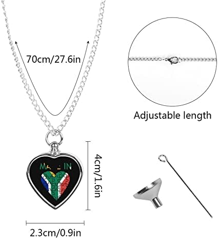 Napravljeno u južnoj_africi urn ogrlica srce Srebrni urn privjesak za privjesak nakita za pepeo za kućne ljubimce sa kompletom za punjenje