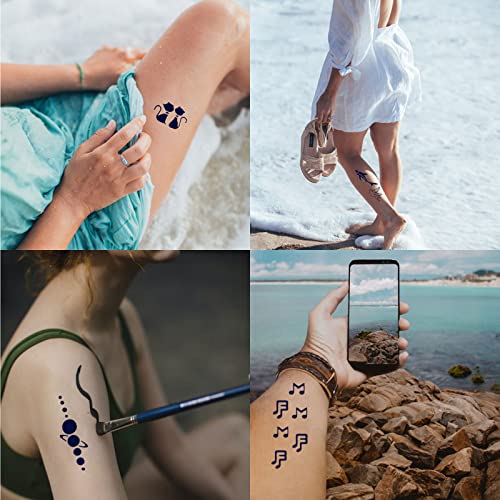 Henna tetovaže šablone, 254 kom. Tetovaže predlošci za ponovnu upotrebu DIY TATTOO šablona, ​​karoserije šablone dizajni za žene i