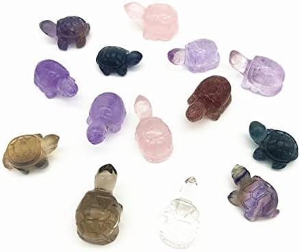 Zym116 Prirodni kristal Mini kornjača fluorita Amethyst Crystal Turtle Figurine Dragi kamen izrađujući diy prirodno kamenje i mineralne
