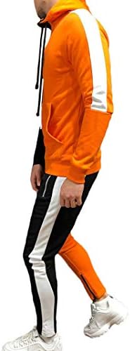 Muška trenerka set kamuflažnog dukseva Jogger Dukseri Solid Patchwork Topla Sportski odijelo (patchwork-žut