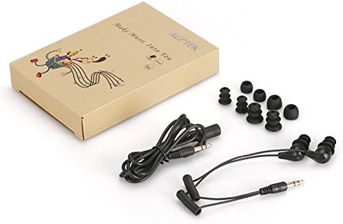 AGPTEK IPX8 Vodootporne ušne slušalice, zavojne kablove za kupanje sa stereo audio produžnim kablom, ožičenim, crnim