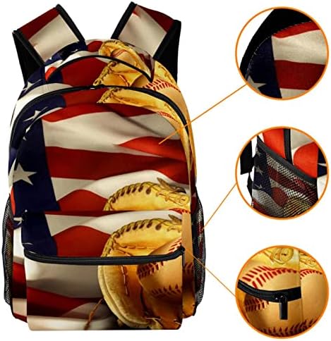 VBFOFBV putni ruksak, backpack laptop za žene muškarci, modni ruksak, bejzbol američka zastava