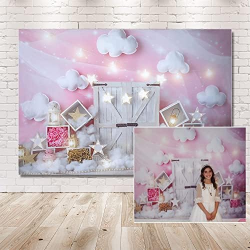 MEHOFOND Sweet Pink And White Cloud Photo Studio pozadina rekviziti rođendanska djevojka Baby tuš party dekoracije Twinkle Twinkle