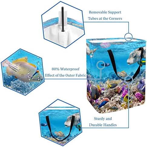 DJROW korpe za čuvanje veša Underwater World sa koraljima i ugrađenom podstavom za tropske ribe sa odvojivim nosačima koji dobro drže