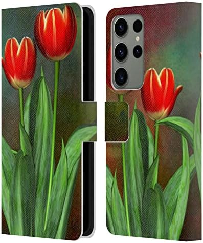 Dizajn kućišta za glavu zvanično licencirani Haroulita tulipani apstraktni poklopac kućišta za kožnu knjigu prirode kompatibilan sa Samsung Galaxy S23 Ultra 5G