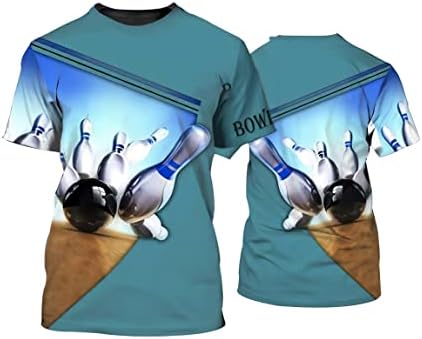 Američka košulja za kuglanje, kuglanje Bowler Bowler Poklon Unisex 3D Sve preko tiskane majice za muškarce Multicolor