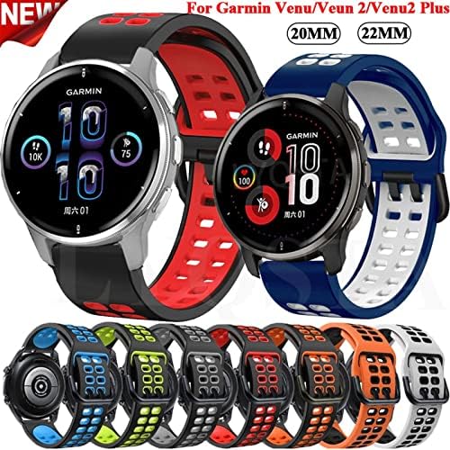 Fndwj Silikonski sat Strap za Garmin Veun / Venu2 Plus Vivoactive 3 Forerunner 245 645 Pametna narukvica narukvice 20 22mm opseg