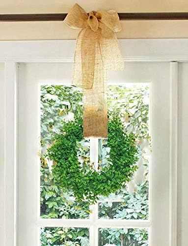 Pauwer umjetni zeleni listovi vijenca 16 Boxwood vijenac za sjedanje zelenilo za zelenilo za ulazne vrata Viseći zidni prozor Dekoracija za zabavu