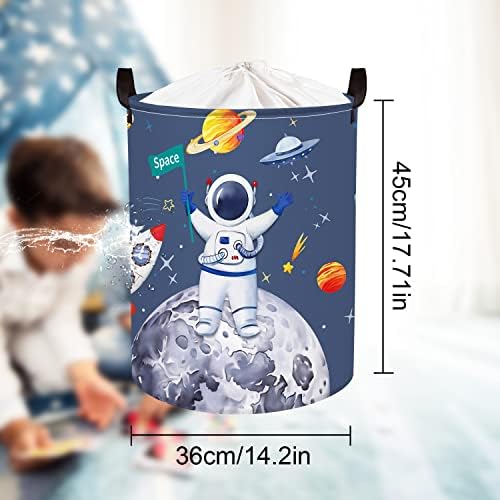 Clastyle rakete svemirskog astronauta 45L za djecu korpa za pranje veša Planets Stars plava okrugla korpa za odlaganje odeće za igračke
