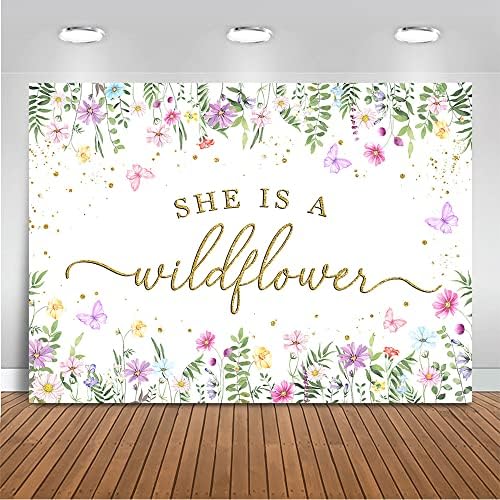 Mocsicka Wildflower Baby Shower pozadina akvarel cvjetna pozadina ona je Wildflowers Baby Shower Party Dekoracije torta Tabela Banner