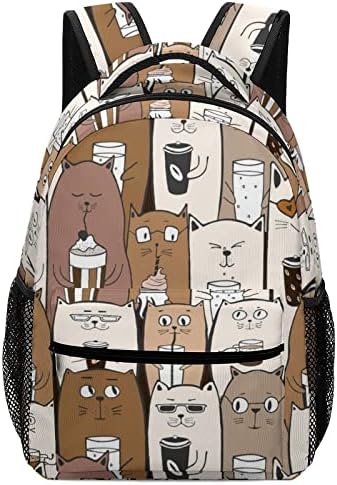 Smiješne slatke mačke ruksak velikog kapaciteta smiješno tiskano grafički 16in za školsku putovanja