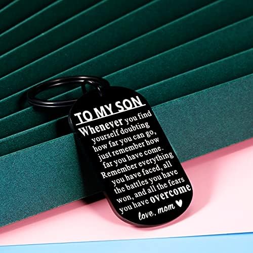 To my Son Valentines Day Gift Stress Relief Keychain for Adult Teen Son Men Boys from Mom Easter Matura Božić rođendan prvi put Fathers