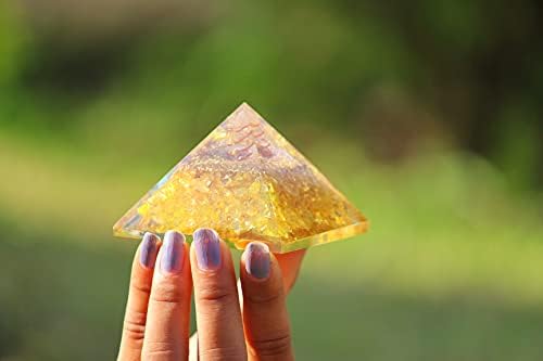 Jet Citrine Orgone Metatron piramida 2,5 inčna harmonizatorska energija 3RD Meditacija za aktiviranje očiju Vastu ljekovita draguljastog