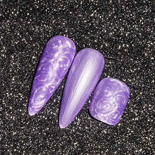 MIZHSE Purple Pearl Gel lak za nokte, biserni svjetlucavi Gel za nokte Shell Thread Gel lak za nokte za Salon za nokte Home DIY manikir 10ml