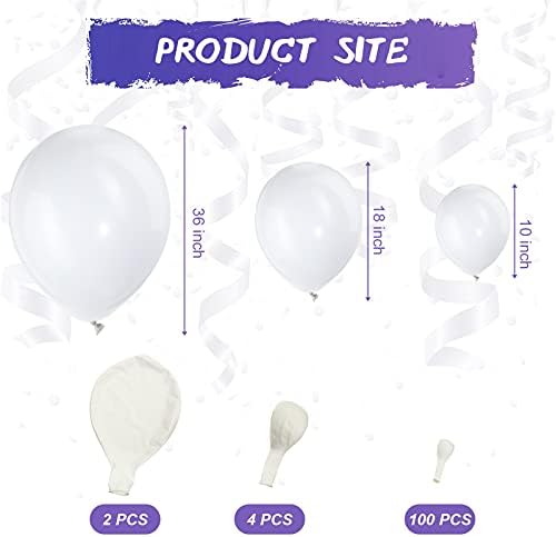 106 komada bijeli baloni lateks baloni 36 inča 18 inča 10 inča baloni vijenac za rođendansko vjenčanje Bachelor Baby Shower
