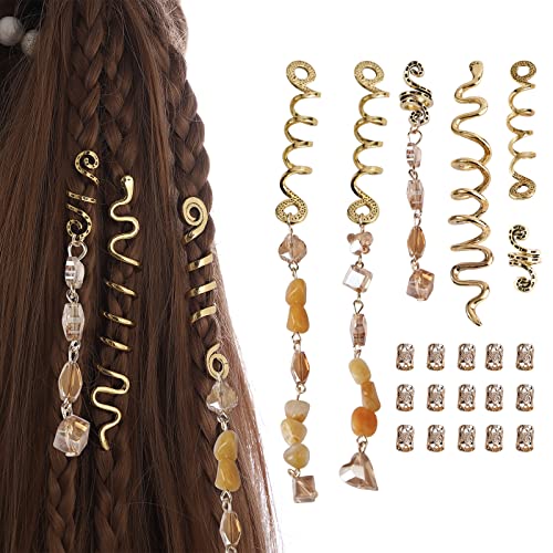 Frdtluthw resice nakit za kosu za pletenice, pribor za Snake Dreadlock zlatne manžetne za kosu za žene djevojke