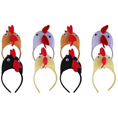ABOOFAN 8 kom Chicken Headbands chicken plish headband rooster hair hoop chicken hairband Rooster Headband Plush