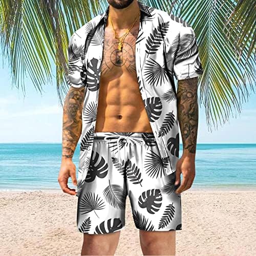 BMISEGM MENS Slim Fit odijelo Muške ljetne modne slobodno vrijeme Havaji Seaside Holiday Beach Digital 3D Štamparija Kratki rukav