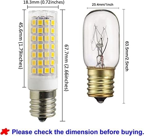 SSXBF E17 LED 7W sijalica za mikrovalnu pećnicu sa mogućnošću zatamnjivanja - Srednja baza LED svjetla za uređaje, AC110V120V, topla bijela 3000k, 8206232a Keramika, 75W ekvivalent halogene sijalice