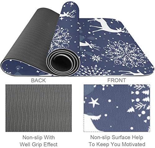 Yoga Mat Winter Deers Uzorak Prirodni Pilates Vježba Mat Eco Friendly Gym Mat Debljina 1/4