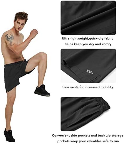 GGK MENS 5 inčni kratke hlače Lagane suhe atletske kratke hlače za trening teretane za vježbanje sa džepovima sa zadnjim zatvaračem