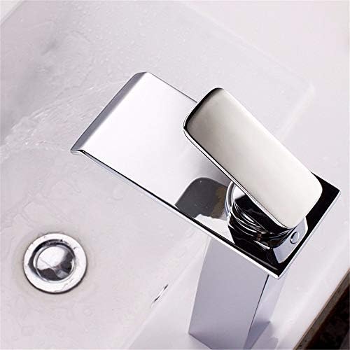 XYYXDD Moderni all-bakreni kvadratni vodopad vruća i hladna voda keramički ventil Jednostruka rupa Jednokrevetna ručka kupaonica Slavina sliva