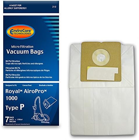 Zamjena EnviroCare Micro filtracije vakuumske torbe dizajnirane da odgovaraju Royal Airopromu Type P Canisters 7 kesa i 1 filter