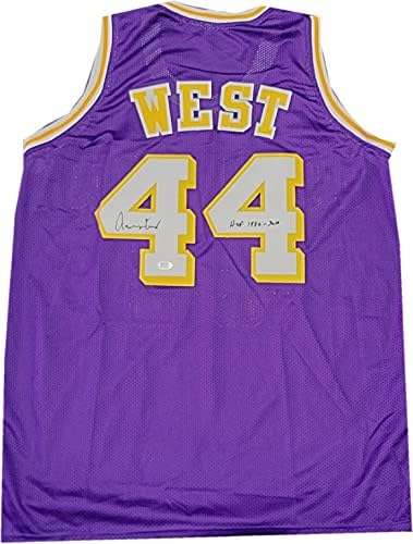 Jerry West Hand potpisao je autogramirano # 44 Purple Jersey La Lakers Hof 1980 PSA
