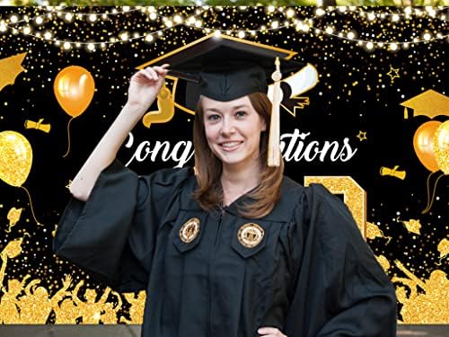 Pozadine za diplomiranje 2023. za fotografiju, pozadina čestitki za Grad, svjetlucavi ukrasi za diplomske zabave od crnog zlata pozadina