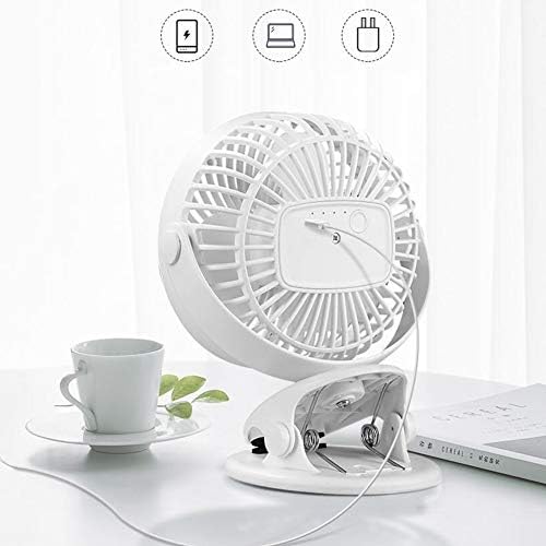 Mali USB mini ventilator, zidni nosač za radne površine, 3 brzina tiha uredskog ventilatora, bijela