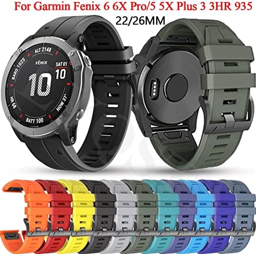 Murve 26 22mm Silikonski pametni sat za Garmin Fenix ​​7 7x 6 6x 6XPRO 5x plus 935 3hrsko izdanje Easy Fit Trake narukvica COREA