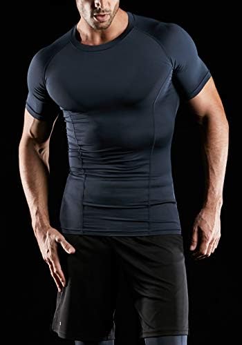 Athlio 1 ili 3 pakovanje muške hladne suhe kratke rukave kompresijske košulje, sportske majice za osnovni sloj, atletska košulja za trening