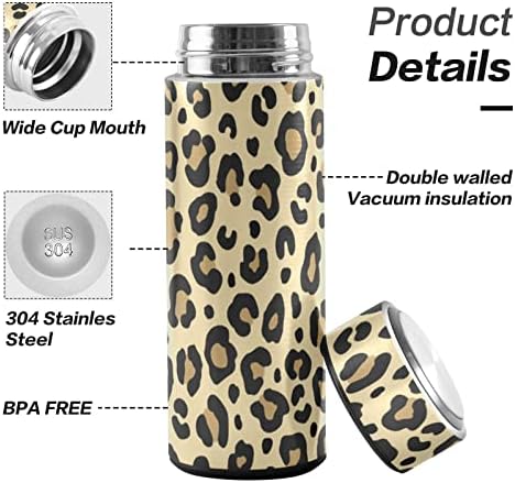 Cataku Leopard Ispiši žuta boca sa bocama za vodu 16 ozljeda od nehrđajućeg čelika Termos boca za kavu Voda pića za višekratnu putnicu za cijev za nemogućno vrijeme
