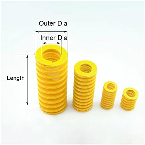 Kompresioni opruge su pogodni za većinu popravka i 1pcs Spring Spring Yellow Light opruga Die Spiral žigosanje opruga Vanjski promjer 25 mm unutarnji promjer 12.5mm Dužina 25-300mm