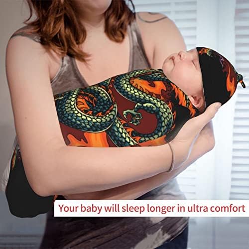 Diryalai novorođenče za bebe swaddle sa beanie hat set dojenčad prijem zamotavanje za spavanje