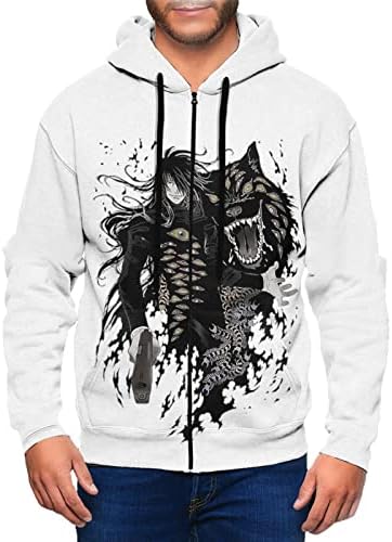 Pankooclub Anime Manga Hellsing puni zip hoodie muški casual vrhovi modni dukseri dugih rukava pulover s kapuljačom s kapuljačom