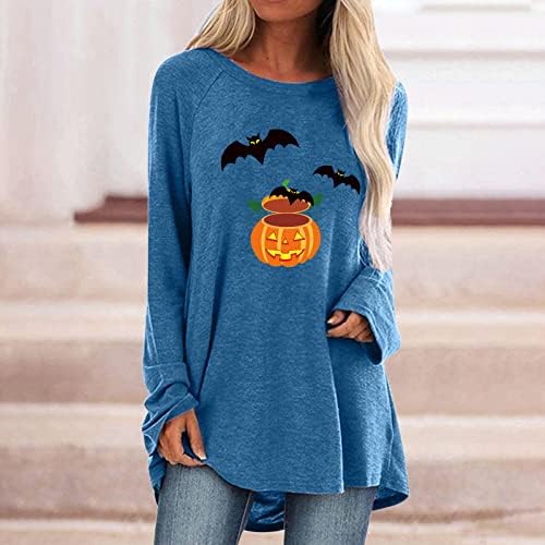 Majke za Halloween za žene, Crewneck prevelika egzotična teniska majica klasična bluza meka tunika za žene