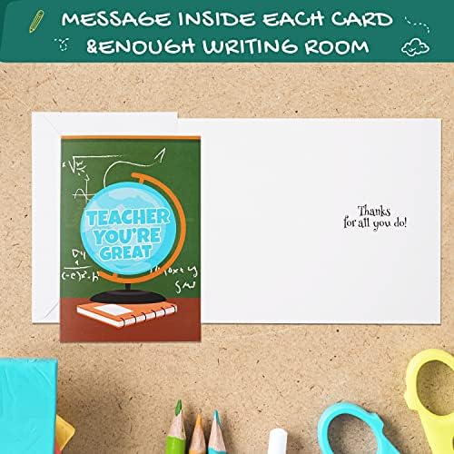 12 nastavnik zahvalnost kartice sa kovertama, naljepnice & amp; poruka unutra, 4×6 u raznim zahvalnice za nastavnike, čestitke za