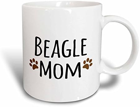 3drose Beagle mama šolja za psa, 11 oz, Crna