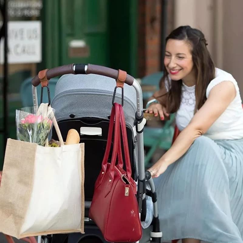 Kolica za viseće vreće i boce za vodu | Univerzalni kolica sa klipovima | Mommy kuke od veganske kože