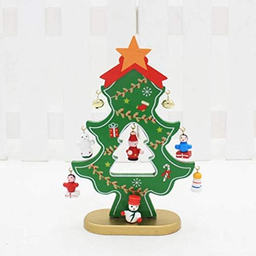 Amosfun minijaturni božićni ukrasi drveni mini božićni stablo Desktop ukras za stolni dekoracija Početna Xmas party dekor
