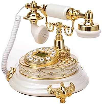 Lepsjgc Antikni fiksni klasični retro bijeli vintage fiksni stolni telefon izrađen od ureda za uređenje smole