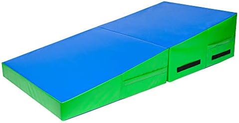 MengK 48x24 x14 trapezoidna gimnastika Mat plava & amp; zelena