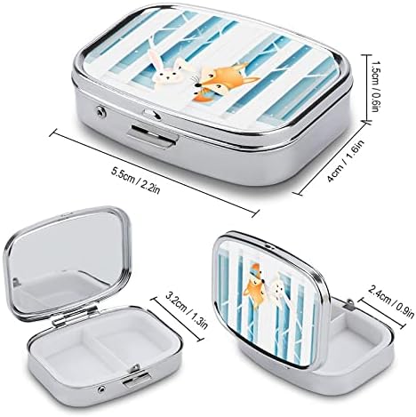 Kutija za organizatore pilula Fox Bunny posuda za pilule prijenosni dnevni držač za pilule kutija za skladištenje lijekova 2, 2x1, 6in